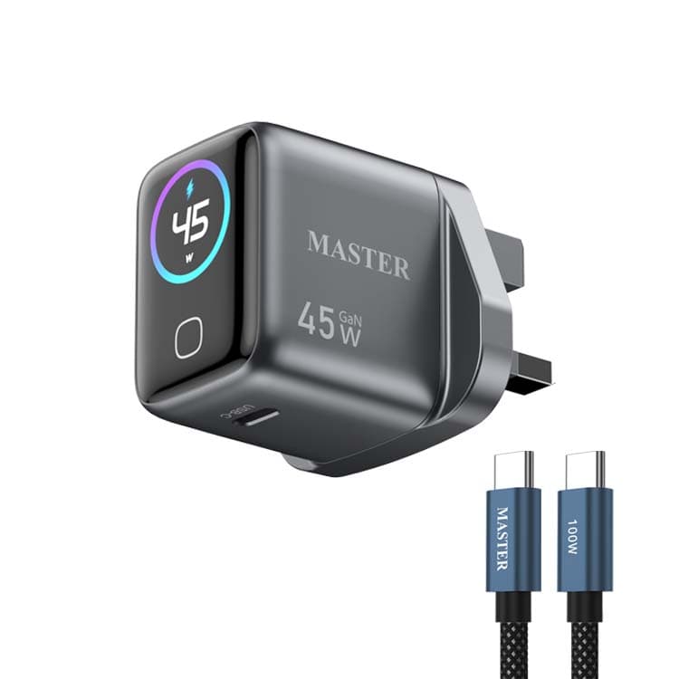 MASTER 45W Fast Charger PD PPS UFCS USB-C with Cable 100W - Gray 1 Count